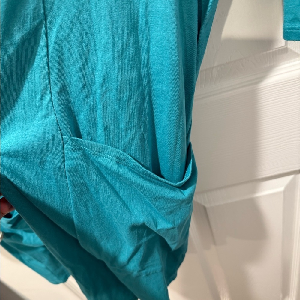 J. Jill Tunic Blouse Shirt Turquoise - Picture 4 of 5